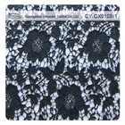 Tissu en nylon blanc/de noir couleur de coton de robe florale, dentelle brodée