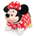 Bel oreiller rouge d'enfant en bas âge de Disney Minnie Mouse avec la tête de Minnie de peluche