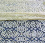 Teinture qui respecte l'environnement de coton de voile de tissu en nylon jaune de dentelle pour la décoration CY-DK0035 de rideau