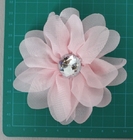 Corsage rose artificiel de fleur de mousseline de soie, corsages de fleur de tissu de fausse pierre de goupille