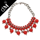 L'art exquis rouge a perlé les colliers handcrafted pour les femmes (JNL0136)