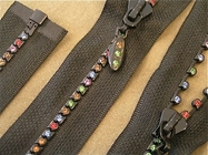 La tirette simple de diamant d'extrémité ouverte pour les vêtements/bourse de BROWN No.5 zippers