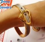 bijoux de bâti en métal de bracelet du bracelet de 2 de ton de ceinture de boucle femmes de menotte