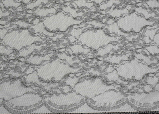 Tissu métallique argenté en nylon de dentelle de fil pour les chemises de nuit CY-LW0632 antistatique