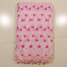 Tissu rose de dentelle d'organza de Foshi pour la robe de mariage