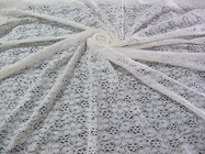 Tissu en nylon de dentelle de coton floral en ivoire avec la teinture libre d'azo pour Madame Dress CY-DK0029