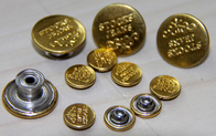 L'habillement fait sur commande de 4 trous se boutonne autour du métal avec le métal brillant d'alliage d'or