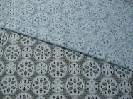Matériel en nylon de robe de conception de flocon de neige de tissu de dentelle de coton de bleu royal