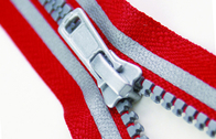 Façonnez l'habillement réfléchi en plastique rouge et gris de 5# de tirette, accessoires de bagage