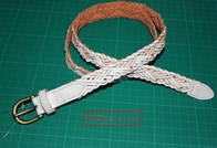 Le blanc et les ceintures de tissu de café pour des femmes bronzent la boucle, longueur dans 100cm - 135cm
