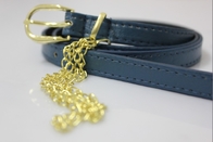 Les ceintures bronzages d'unité centrale de tissu de léopard de marine, cousant ceinture la chaîne d'or pour des filles