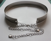 ceintures de tissu de 5cm pour les femmes, miroir métallique de plaque métallique de mode avec la ceinture de maintien à chaînes
