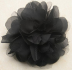 Corsage artificiel noir de fleur artificielle de mousseline de soie et de maille avec la goupille