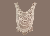 Ivoire main broderie coton 100 teignables Crochet dentelle collier tissu pour vêtements Lady