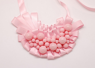 collier rose collier de perles, perles tissu recouvert colliers fabriqués à la main (NL-520)