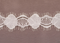 Crochet vêtements OEM d'Ivoire coton dentelle cils garniture tissu