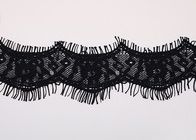 Vêtements personnalisés cils noir Wave dentelle garniture tissu pour les femmes