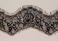 Chemise noire OEM main Crochet Nylon vague cils Lace Trim pour femmes robe