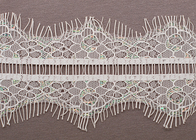 Femmes Custom Nylon Ivoire cils Scalloped Lace garniture tissu