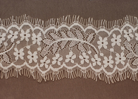 OEM fleur de coton blanc décoratif cils Scalloped Lace garniture tissu