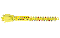 Tirette de diamant de pierre du Rhin d'extrémité ouverte de la fantaisie 5# avec l'OEM à longue chaîne de jaune