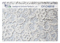La fleur blanche a brodé le coton de tissu de dentelle/CY-CX0019 en nylon/métallique