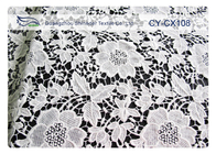 Tissu de dentelle brodé par coton en nylon avec la largeur CY-CX108 de 120cm