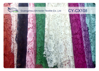 Tissu de dentelle brodé par coton en nylon avec la largeur CY-CX108 de 120cm