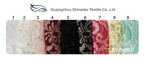 Teinture qui respecte l'environnement de tissu élastique floral onduleux de dentelle pour la robe de soirée CY-DK0037