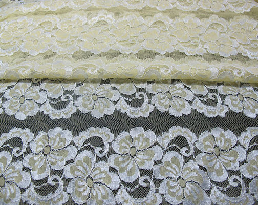 Teinture qui respecte l'environnement de tissu élastique floral onduleux de dentelle pour la robe de soirée CY-DK0037