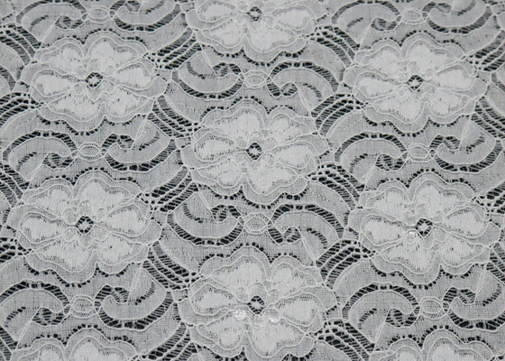 Tissu élastique de dentelle de Spandex en nylon