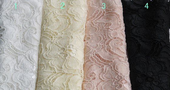 Tissu élastique de dentelle de Spandex en nylon