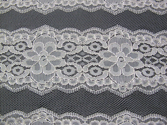 Tissu sur toute la surface blanc de dentelle de tissu élastique de dentelle