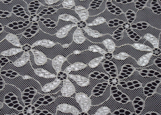 Nylon de 90% + tissu élastique de dentelle de fleur de Spandex de 10% pour les chemises de nuit CY-LW0795