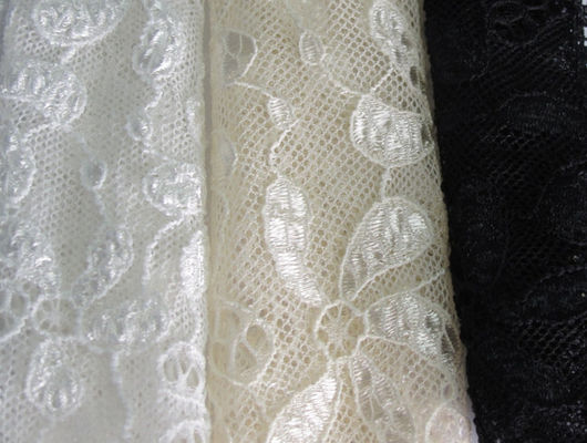 Nylon de 90% + tissu élastique de dentelle de fleur de Spandex de 10% pour les chemises de nuit CY-LW0795