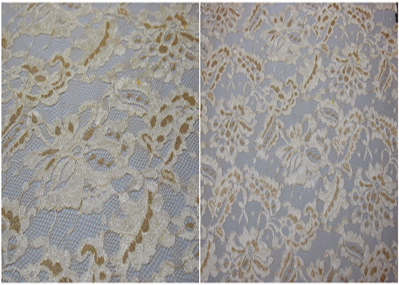 Le tissu métallique extensible de dentelle de sous-vêtements/a attaché le tissu de dentelle de jacquard