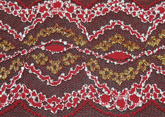 Tissu de dentelle d'oeillet de lingerie élastique, antistatique métalliques et multi colorés