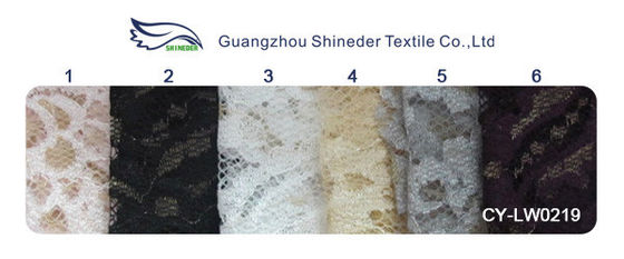 Tissu multicolore élastique de dentelle de broderie