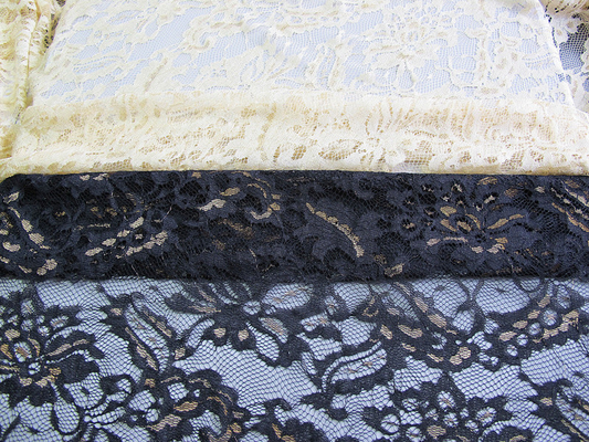 Tissu en nylon métallique de dentelle écologique pour le noir CY-LW0219 d'habillement