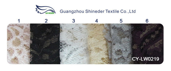 Tissu en nylon métallique de dentelle écologique pour le noir CY-LW0219 d'habillement