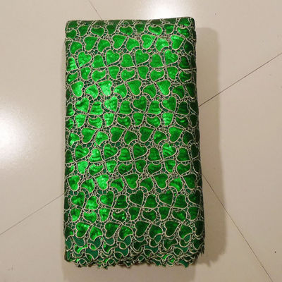 Tissu brodé de dentelle pour la robe de mariage, vert