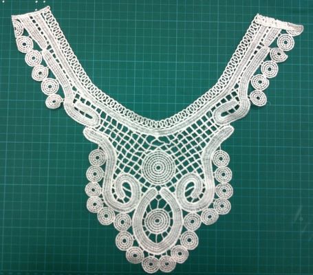 Collier blanc de dentelle de coton de broderie d'OEM écologique pour des vêtements