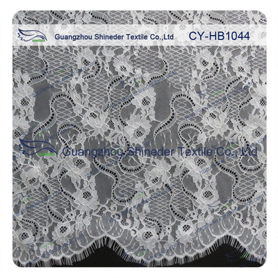Le grand équilibre nuptiale de dentelle de Chantilly de cil/a cranté le tissu de dentelle