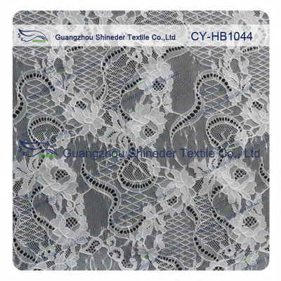 Le grand équilibre nuptiale de dentelle de Chantilly de cil/a cranté le tissu de dentelle