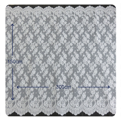 Équilibre de dentelle de cil de tissu de dentelle de Chantilly pour la robe, le blanc et le gris des femmes