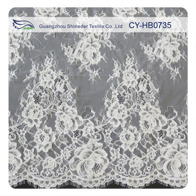 Tissu attaché lourd de dentelle de robe de mariage de cil, qui respecte l'environnement