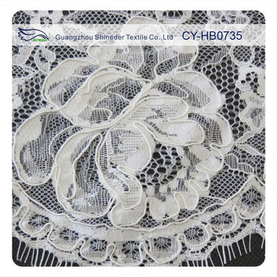 Tissu attaché lourd de dentelle de robe de mariage de cil, qui respecte l'environnement