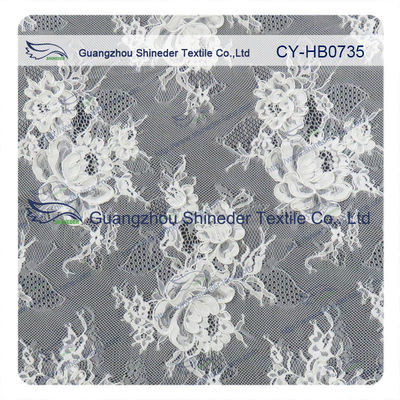 Tissu de couture d'équilibre de dentelle de cil de jacquard par la cour, coutume imprimée
