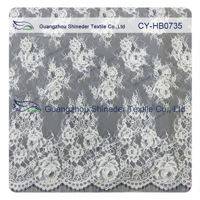 Tissu de couture d'équilibre de dentelle de cil de jacquard par la cour, coutume imprimée