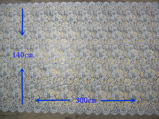 Règlage en nylon métallique d'or de dentelle de cil pour la largeur de la mode 140CM de robes